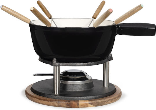 Livoo Stainless Steel Fondue Pot with Tea Light Black 19x19x19cm