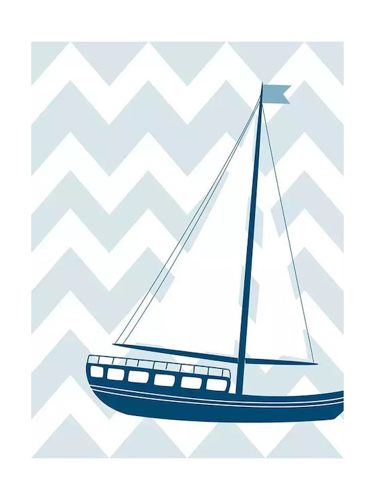 Kids Framed Plastic Wall Painting Little boat 21x30cm