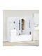 Triple Door Wardrobe White 145.5x46.5x144cm
