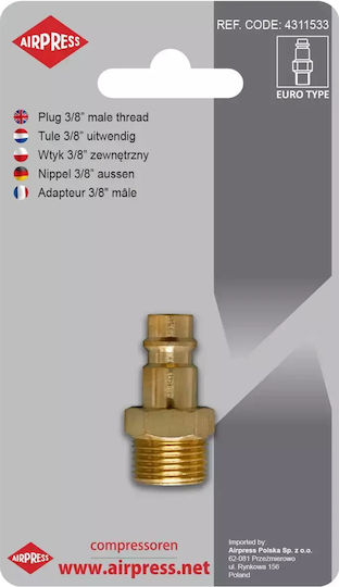 Stub-pipe 3/8" Exterior 10bar Airpress Printable Label