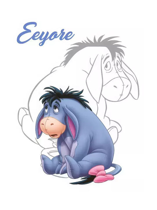 Tablou Copilăresc Eeyore cu Ramă Albă din Plastic 21x30buc