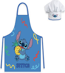 Darymex Lilo And Stitch Waterproof Kids Apron with Chefs Hat Blue