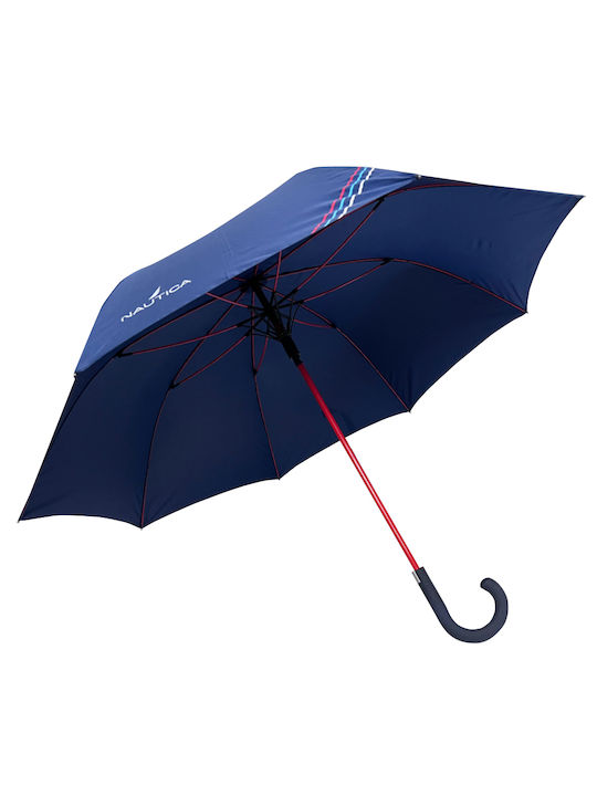 Nautica Regenschirm mit Gehstock Blau