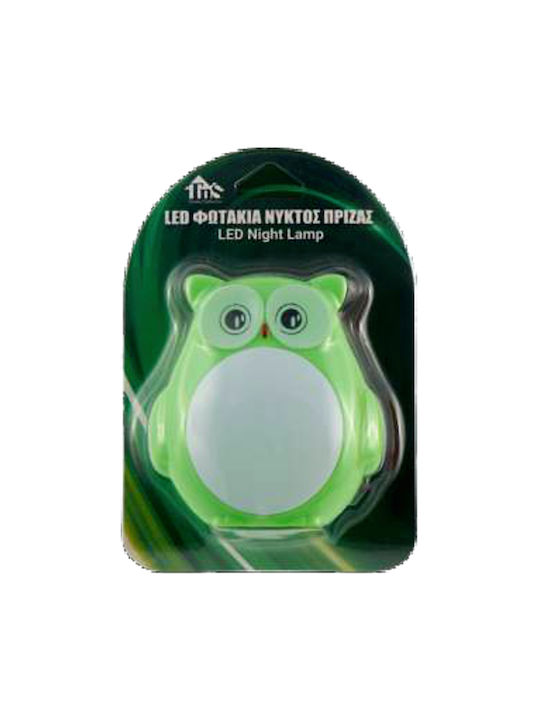 Owl Night Light Green LED