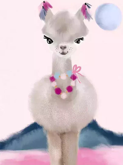 Kids Wall Art Framed Alpaca 21x30cm