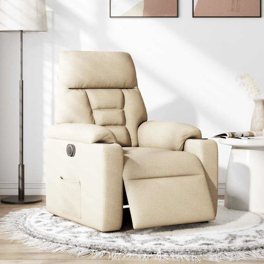 Relax Armchair with Footstool Cream 72x90x99cm