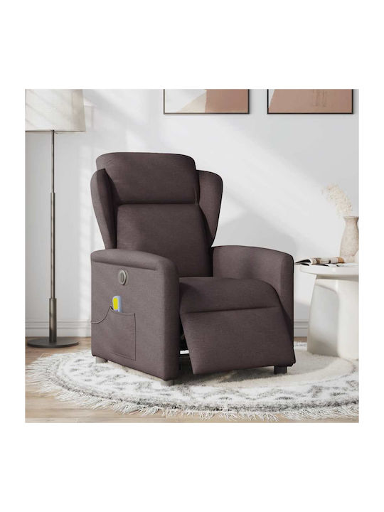 Πολυθρόνα Relax Massage με Υποπόδιο Σκούρο Καφέ 78x95x100cm