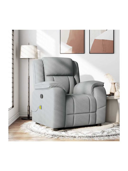 Fotoliu Relax Masaj cu Puf Gri deschis 96x99x102cm