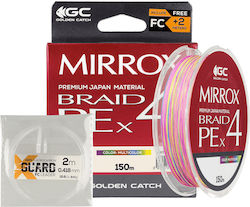 Νήμα Golden Catch Braided Line Mirrox X4 Pe 1.2-150m Πολύχρωμο