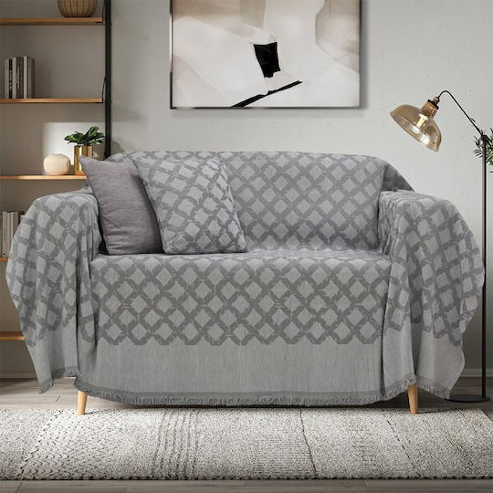 Lino Home Milto Armchair Throw Chenille 180x180cm Gray