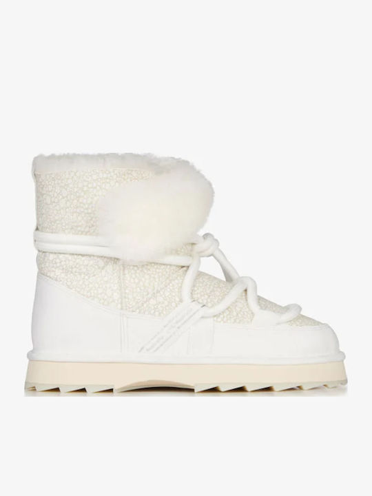 Leder Stiefeletten Damen Weiß
