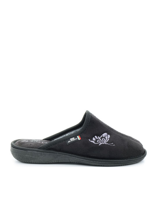 Woolen Winter Women's Slippers Black