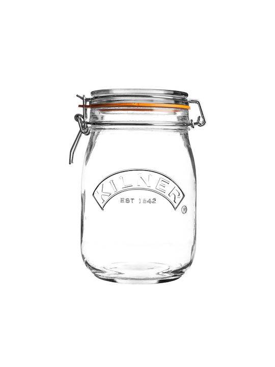 KIlner Vase for Tea with Airtight Lid Glass Transparent 1000ml