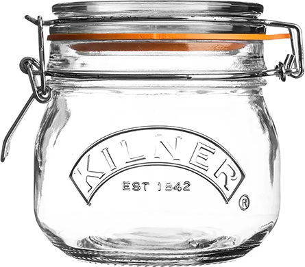 KIlner Ваза за Чай Кафе Зърнени Храни с Херметически Затворен Капак Стъклена Прозрачна 500ml