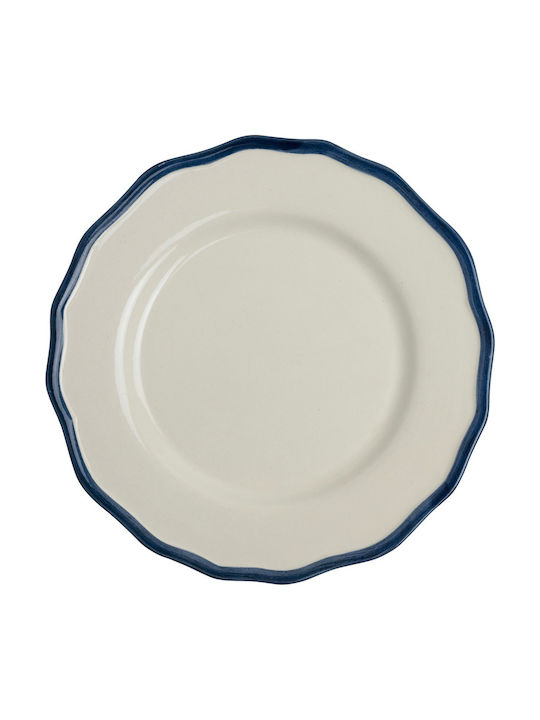 Laura Ashley Πιάτο Ρηχό Κεραμικό Λευκό με Διάμε...
