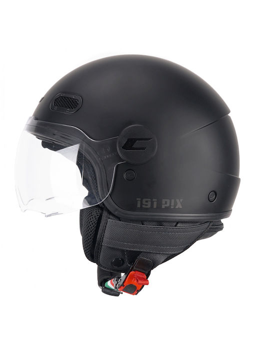 CGM 191A PIX Black Matt Motorcycle Helmet Jet E...