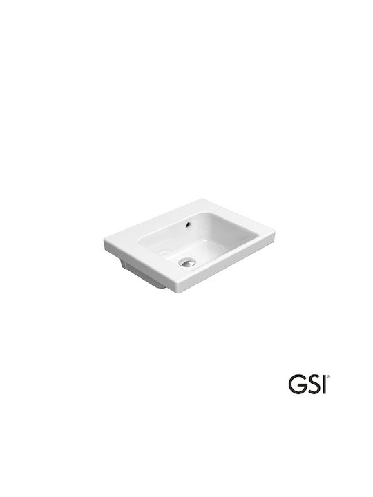GSI Norm An der Wand montiert Wandhängendes / Aufgesetztes Waschbecken Porzellan 50x40cm White