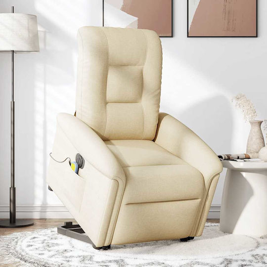 Relaxsessel Friseurwaschbecken mit Fußhocker Cream 77x91.5x96cm