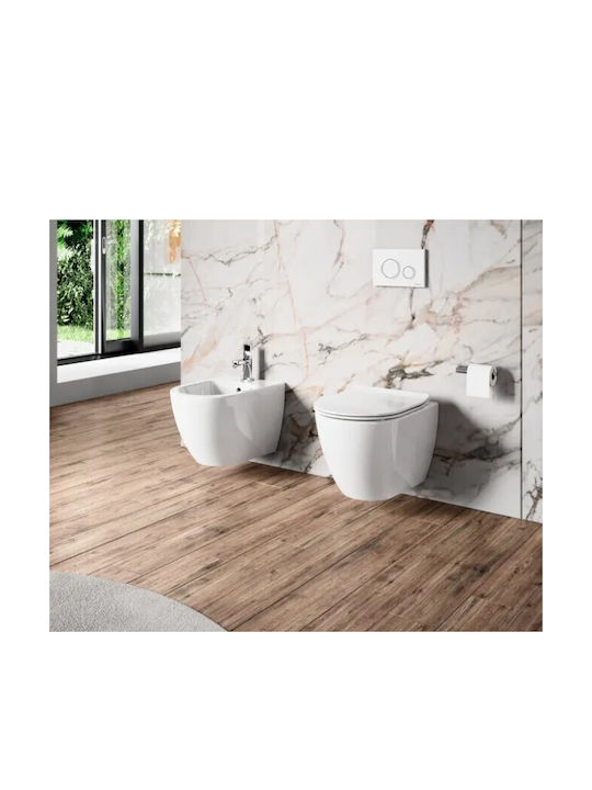 Sanindusa Sanibold Wandhängende Toilette mit Schlank Deckel Weiße