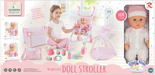 Blue Toys Σετ με Μωρό Κούκλα My Sweet Love Stroller