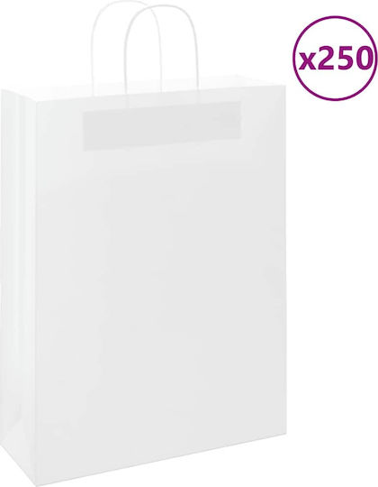 vidaXL Paper Bag for Gift White 32x42x12cm. 250pcs