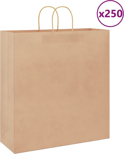 vidaXL Paper Bag for Gift Brown 45x48x17cm. 250pcs
