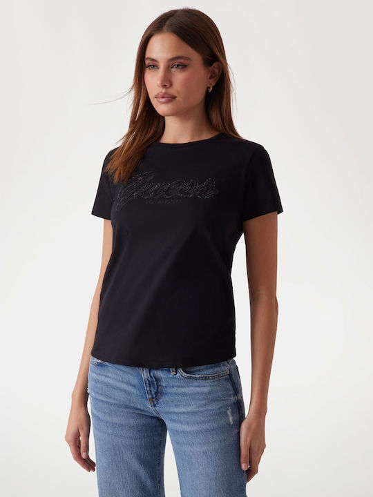 Emporio Armani Women's Crop Top Cotton Short Sleeve Black