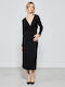 Passager Maxi Dress with Slit Black