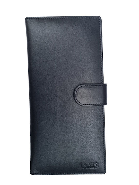 Luxus Leather Men's Wallet Checkbook with RFID Black