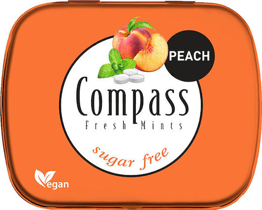 Καραμέλες Γεύση Ροδάκινο Sugarfree Fresh Mints Compass 14g