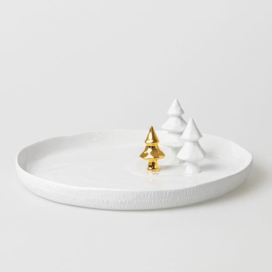 Raeder Christmas Platter Porcelain Gold D14cm.