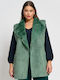 Women's Sleeveless Short Fur Green