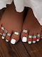 10pcs Set Silver Geometric Toe Ring Summer Foot Ring