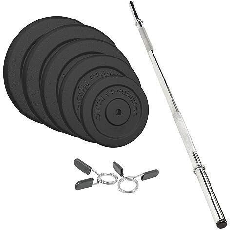 Straight Bar Set with Strength Training Weight with Pegs
