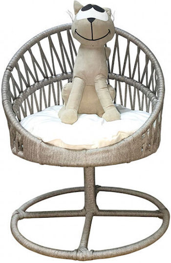 Κρεβατακι Πολυθρονα Γατας Pawcare Μπεζ Χρωμα 65x50x50cm