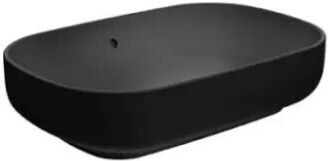 Sanindusa Sanibold Aufgesetztes Waschbecken Porzellan 60x40cm Black Matt