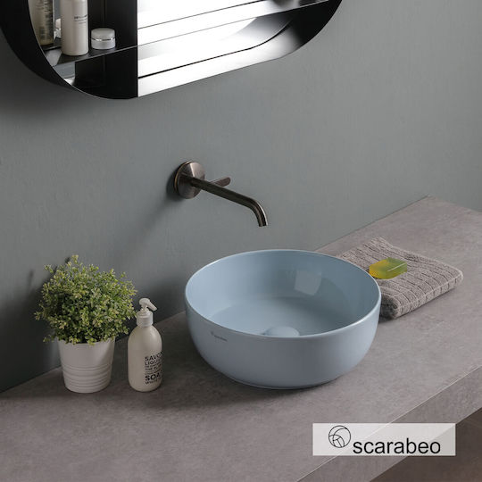 Scarabeo Επικαθήμενος Νιπτήρας Πορσελάνης 39x39cm Glossy Scarabeo Επικαθήμενος Νιπτήρας Πορσελάνης 39x39cm Glossy