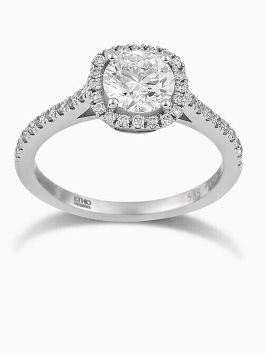 Diamond Jools Single Stone Ring From 18K White Gold Diamond Jools Single Stone Ring From 18K White Gold