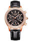 Lige Women's Watch with Black Leather Strap