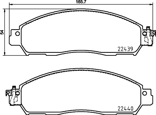 Brembo Front Disc Brake Pads Set Nissan Navara Renault Alaskan 2.3d 01.15 Height 54mm Width 166mm Thickness 17mm