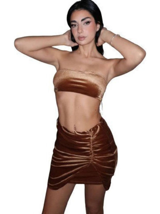 Chica Σετ με Φούστα Κάμελ