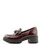 Leder Loafer Pumps Burgundisch