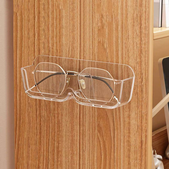 Adhesive Glasses Organizer Base 17x5.5x3.5cm Transparent