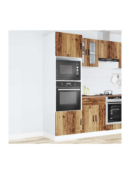 Vidaxl Dulapuri pentru Cuptor 2 Buc Porto Aspect Lemn Vechi Lemn Ingineresc 60x57x207cm Maro