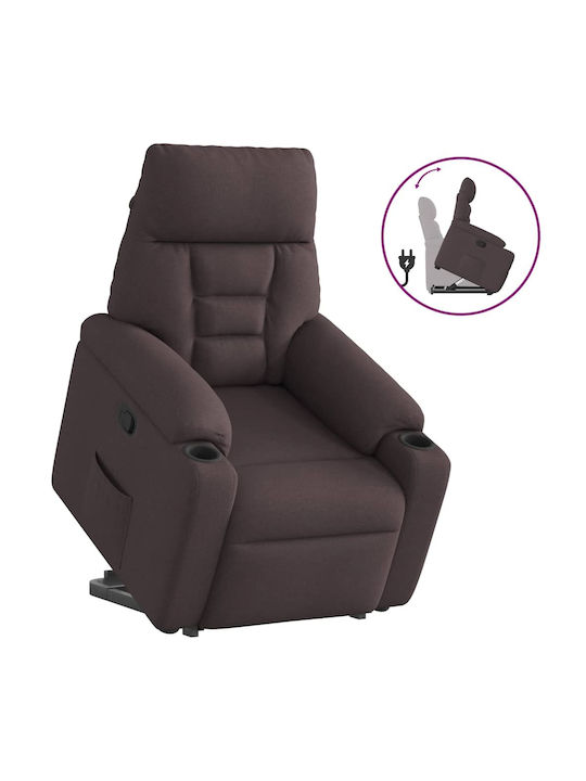 Liegesessel mit Hebefunktion Dunkelbrauner Stoff 3303037