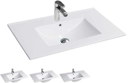 Tema Eingelassenes / Aufgesetztes Waschbecken Porzellan x101cm White