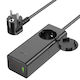 Hoco с USB-A порт и 2 USB-C порта 65W Power Delivery / Quick Charge 3.0 Черен (NS4)