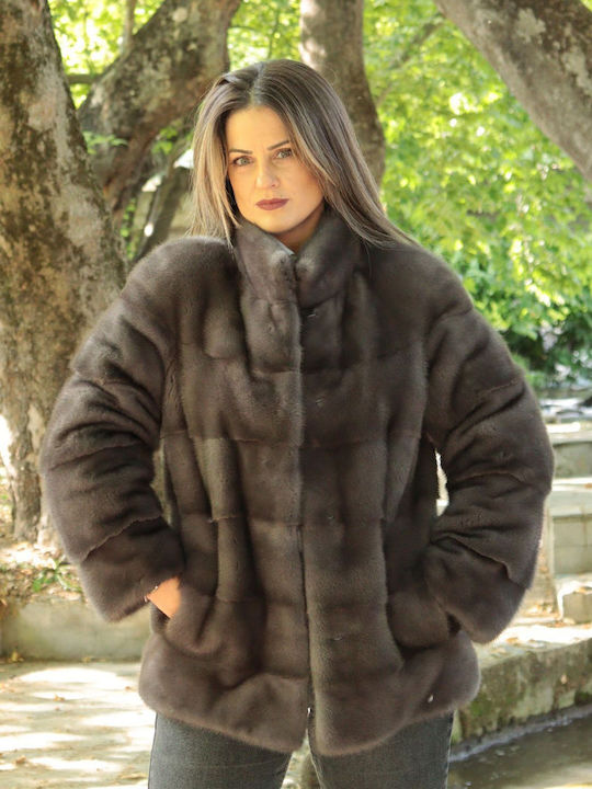 Scurtă Blană de damă Charcoal