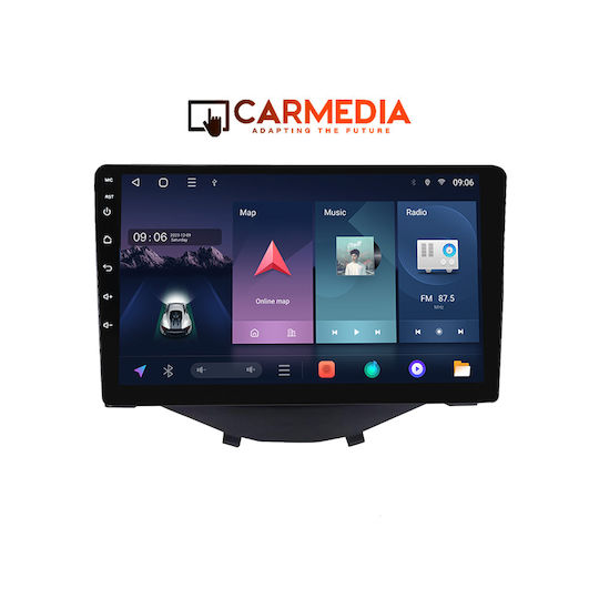 Carmedia Ηχοσύστημα Αυτοκινήτου για Peugeot 108 Toyota Aygo Citroen C1 2014 (Bluetooth/USB/WiFi/GPS/Apple-Carplay/Android-Auto) με Οθόνη Αφής 9"
