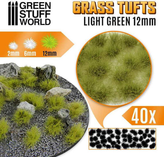 Grass Tufts 12mm Self-adhesive Light Green